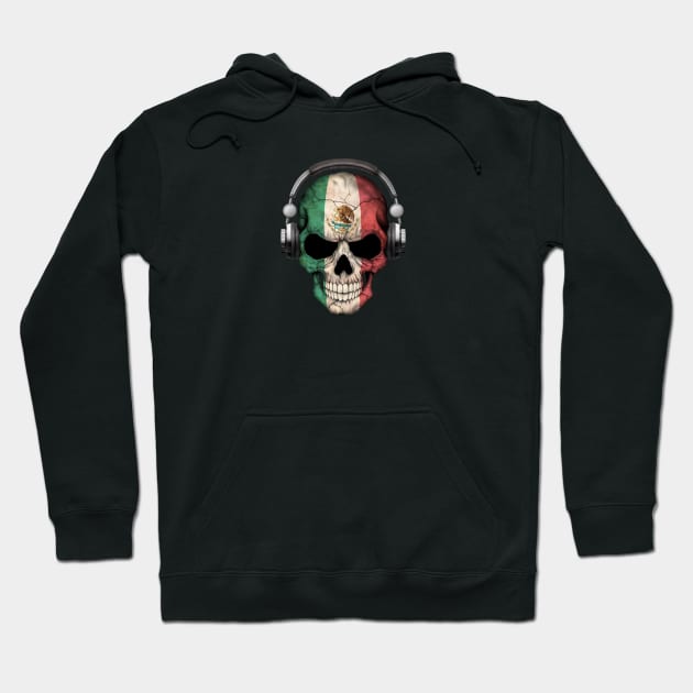 Dark Skull Deejay with Mexican Flag Hoodie by jeffbartels